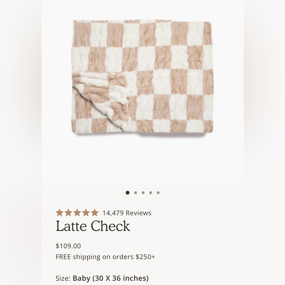 Latte Check Plush Throw Blanket - Cream and Tan